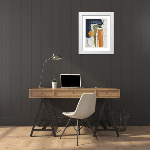 Aura White Modern Wood Framed Art Print with Double Matting by Banerjee, Ishita