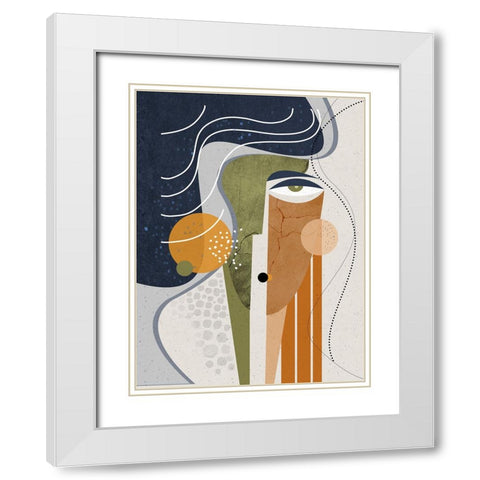 Aura White Modern Wood Framed Art Print with Double Matting by Banerjee, Ishita