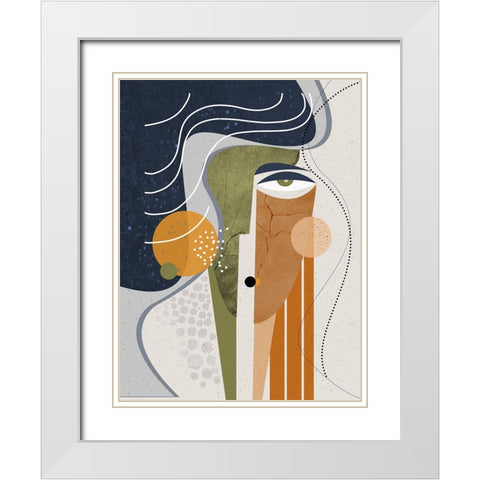Aura White Modern Wood Framed Art Print with Double Matting by Banerjee, Ishita
