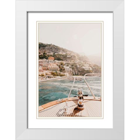 Marmorata White Modern Wood Framed Art Print with Double Matting by Broadway, Krista