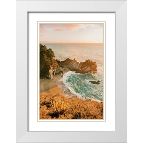 Malibu White Modern Wood Framed Art Print with Double Matting by Broadway, Krista