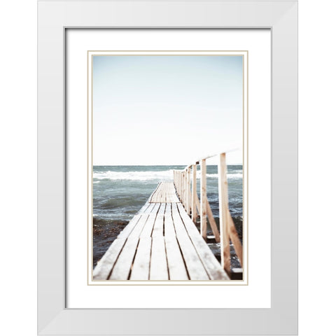 Shelby White Modern Wood Framed Art Print with Double Matting by Broadway, Krista