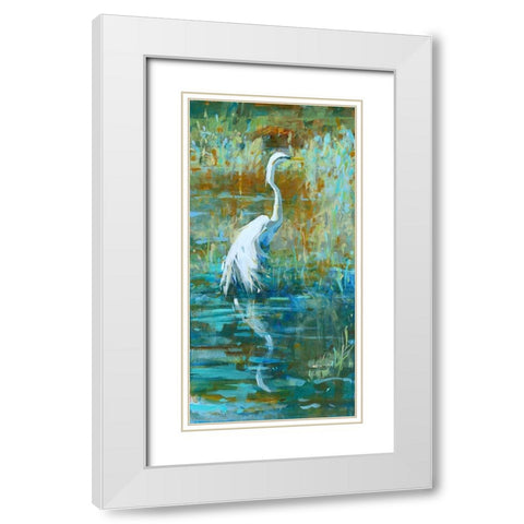 Ombre White Modern Wood Framed Art Print with Double Matting by Broaderick, Kathleen
