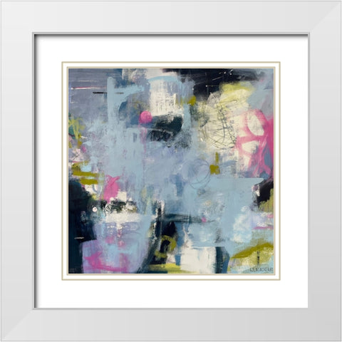 Midnight Stars White Modern Wood Framed Art Print with Double Matting by Blackerby, Linda S.