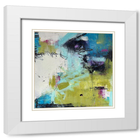 Moonrise White Modern Wood Framed Art Print with Double Matting by Blackerby, Linda S.