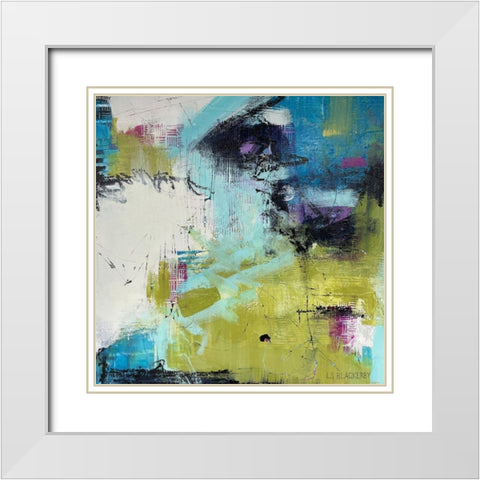 Moonrise White Modern Wood Framed Art Print with Double Matting by Blackerby, Linda S.