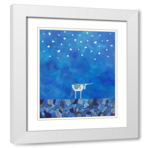 Stars at Night White Modern Wood Framed Art Print with Double Matting by Craig, Casey