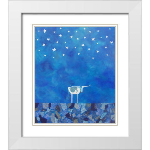 Stars at Night White Modern Wood Framed Art Print with Double Matting by Craig, Casey
