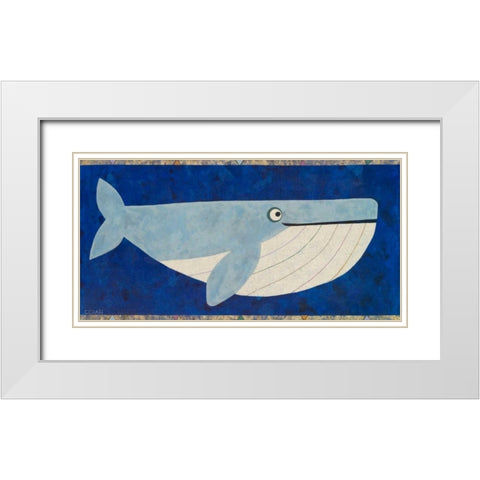 Wendell the Whale White Modern Wood Framed Art Print with Double Matting by Craig, Casey