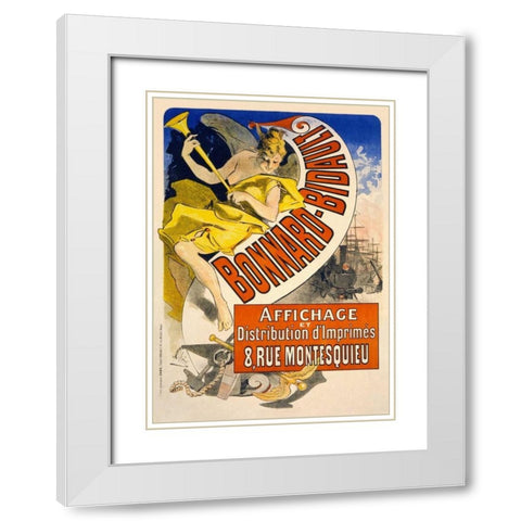 Bonnard Bidault White Modern Wood Framed Art Print with Double Matting by Cheret, Jules