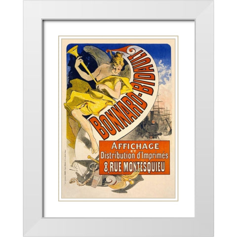 Bonnard Bidault White Modern Wood Framed Art Print with Double Matting by Cheret, Jules