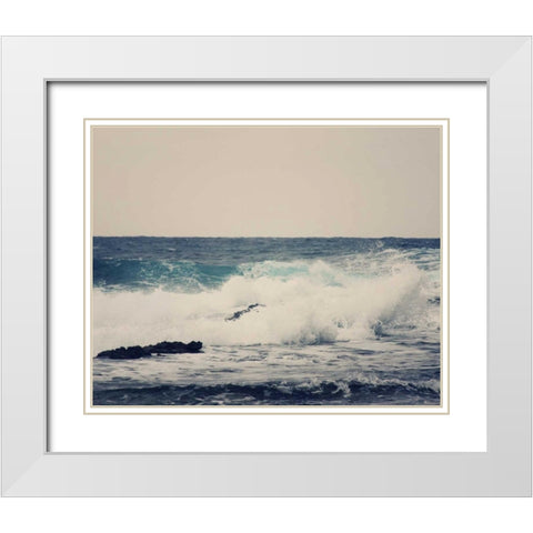 Ocean Blue White Modern Wood Framed Art Print with Double Matting by Coomes, Sylvia