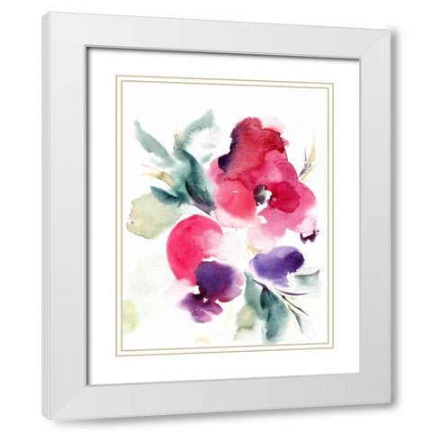 Summer Notes in Pink White Modern Wood Framed Art Print with Double Matting by CanotStop