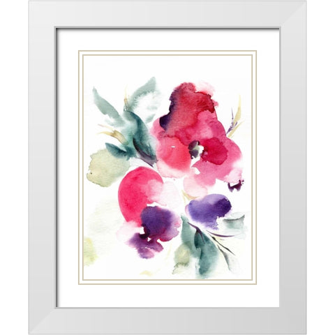 Summer Notes in Pink White Modern Wood Framed Art Print with Double Matting by CanotStop