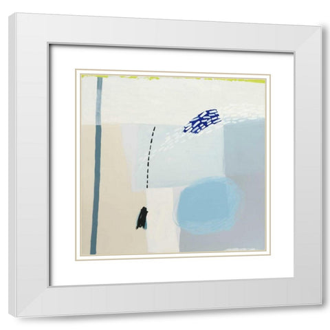 Blues White Modern Wood Framed Art Print with Double Matting by Cohen, Aliza