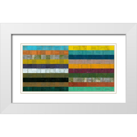 Wooden Abstract VIII White Modern Wood Framed Art Print with Double Matting by Calkins, Michelle