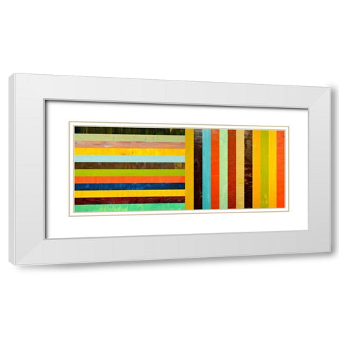 Panel Abstract Ã¢â‚¬â€œ Digital Compilation White Modern Wood Framed Art Print with Double Matting by Calkins, Michelle