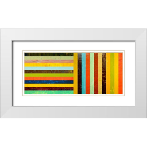 Panel Abstract Ã¢â‚¬â€œ Digital Compilation White Modern Wood Framed Art Print with Double Matting by Calkins, Michelle