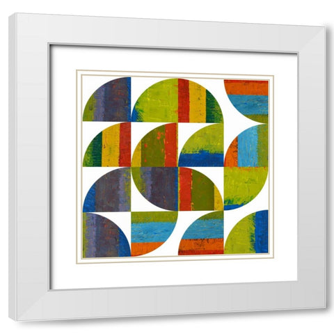 Quarter Rounds 2.0 White Modern Wood Framed Art Print with Double Matting by Calkins, Michelle