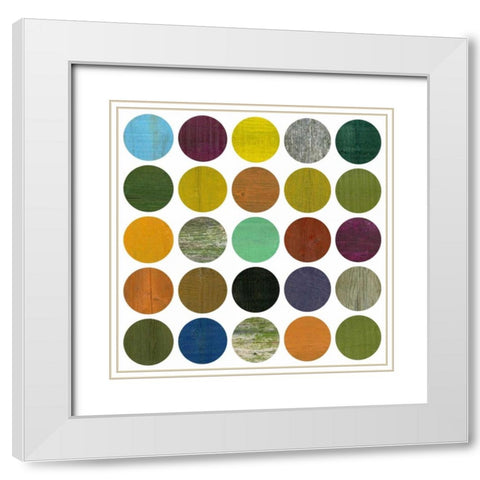 Rustic Rounds 4.0 White Modern Wood Framed Art Print with Double Matting by Calkins, Michelle