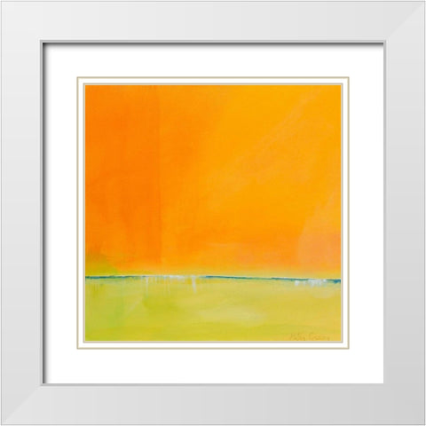 Here and Now White Modern Wood Framed Art Print with Double Matting by Crane, Peter