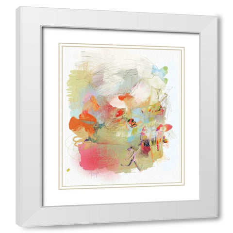 Girl Accomplishes Her Goal White Modern Wood Framed Art Print with Double Matting by Christine, Niya