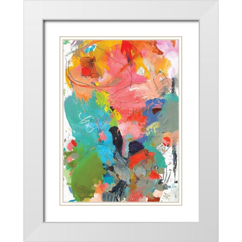 Pear White Modern Wood Framed Art Print with Double Matting by Christine, Niya