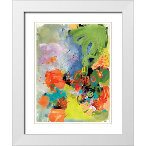 Summer Surprise White Modern Wood Framed Art Print with Double Matting by Christine, Niya