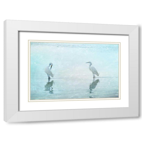 White Cranes White Modern Wood Framed Art Print with Double Matting by Cmarits, Hannes