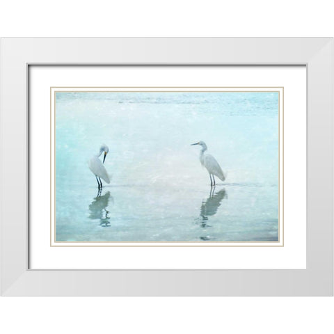 White Cranes White Modern Wood Framed Art Print with Double Matting by Cmarits, Hannes
