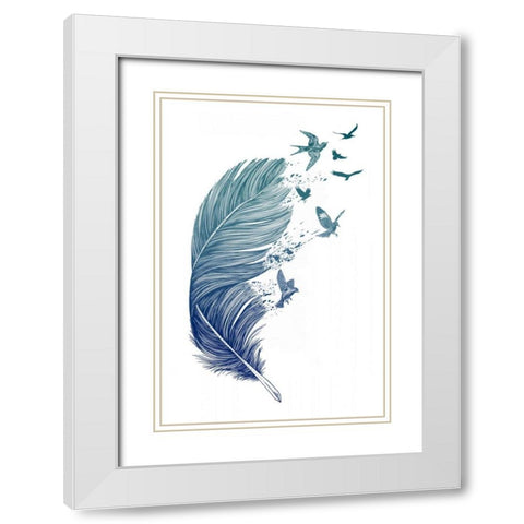 Fly Away White Modern Wood Framed Art Print with Double Matting by Caldwell, Rachel