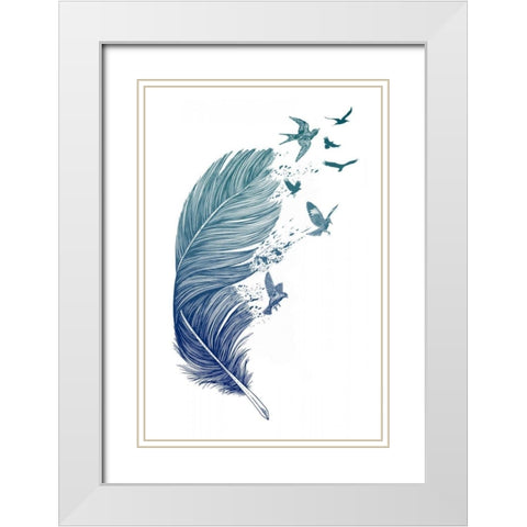 Fly Away White Modern Wood Framed Art Print with Double Matting by Caldwell, Rachel