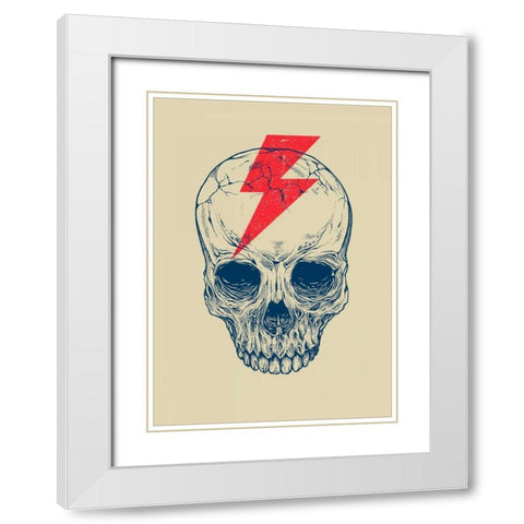 Skull Bolt White Modern Wood Framed Art Print with Double Matting by Caldwell, Rachel