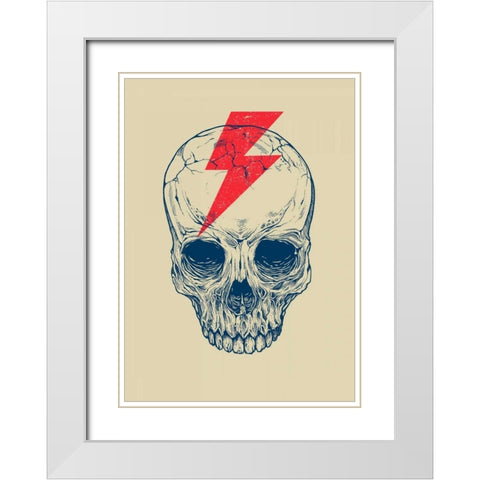 Skull Bolt White Modern Wood Framed Art Print with Double Matting by Caldwell, Rachel