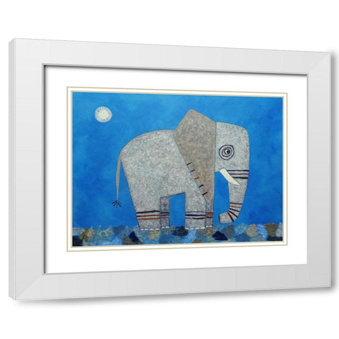 Everything Else Is Irrelephant White Modern Wood Framed Art Print with Double Matting by Craig, Casey