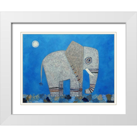 Everything Else Is Irrelephant White Modern Wood Framed Art Print with Double Matting by Craig, Casey