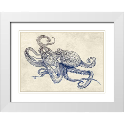 Octoflow White Modern Wood Framed Art Print with Double Matting by Caldwell, Rachel