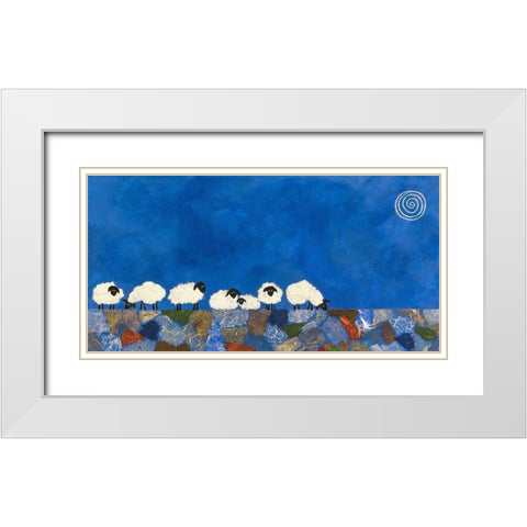 Feeling Sheepish White Modern Wood Framed Art Print with Double Matting by Craig, Casey
