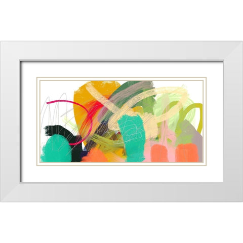 Carnival Fun White Modern Wood Framed Art Print with Double Matting by Christine, Niya