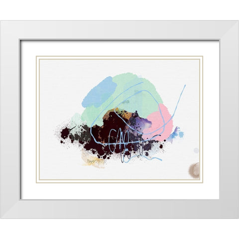 Eggplant Abstract White Modern Wood Framed Art Print with Double Matting by Christine, Niya