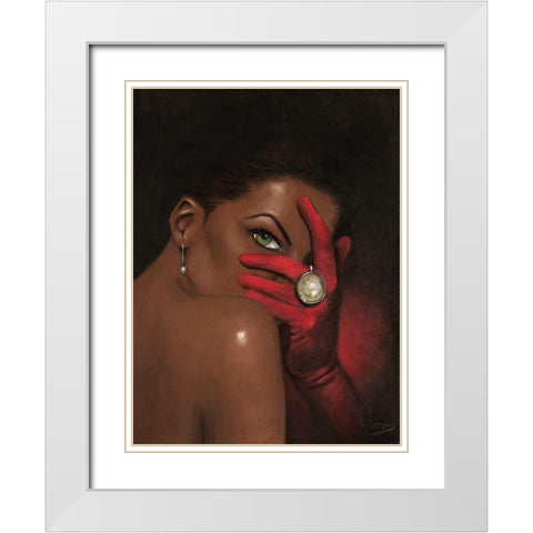 Red Velvet White Modern Wood Framed Art Print with Double Matting by Cooper, Laurie