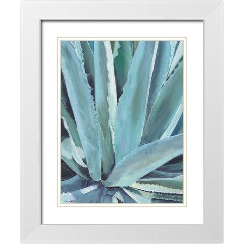 Blue Agave White Modern Wood Framed Art Print with Double Matting by Clumeck, Alana