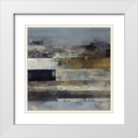 Strata White Modern Wood Framed Art Print with Double Matting by Cordes, Susan