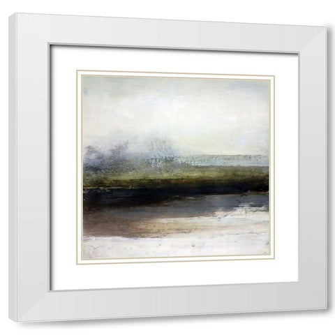 Riverbank White Modern Wood Framed Art Print with Double Matting by Cordes, Susan