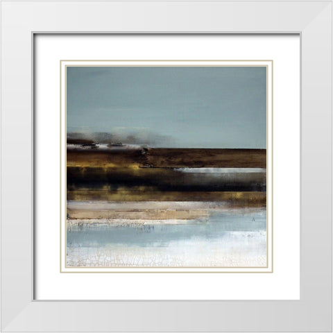 Distant Shore White Modern Wood Framed Art Print with Double Matting by Cordes, Susan