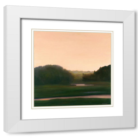 Pink River White Modern Wood Framed Art Print with Double Matting by Caldwell, Carolyn