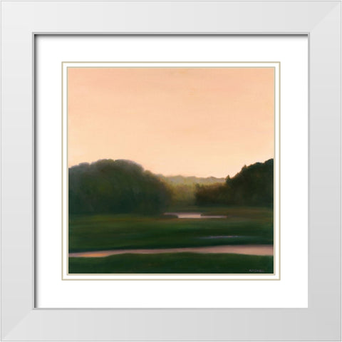 Pink River White Modern Wood Framed Art Print with Double Matting by Caldwell, Carolyn