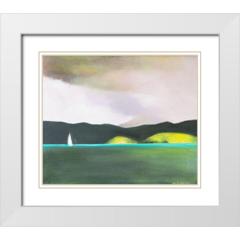 Trade Off White Modern Wood Framed Art Print with Double Matting by Caldwell, Carolyn
