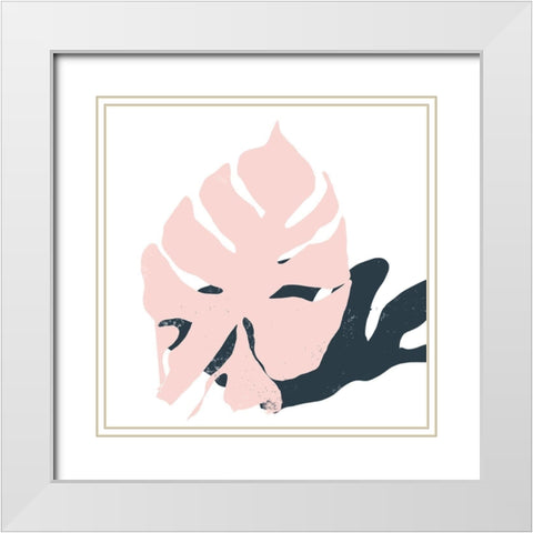 Pink Protector White Modern Wood Framed Art Print with Double Matting by Christine, Niya