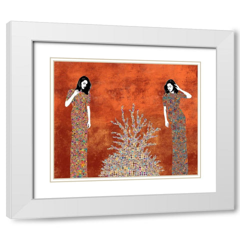 La Fuente White Modern Wood Framed Art Print with Double Matting by Cacho, Jose